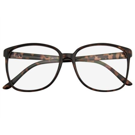 Emblem Eyewear - Oversized Glasses Large Horned Rim Clear Lens Thin Glasses