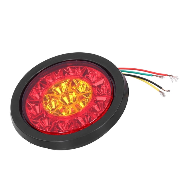 Luz trasera redonda de 12-24V, 16LED, señal de giro de Color de luz roja y amarilla para remolque, camiones, caravana, RV Jadeshay A