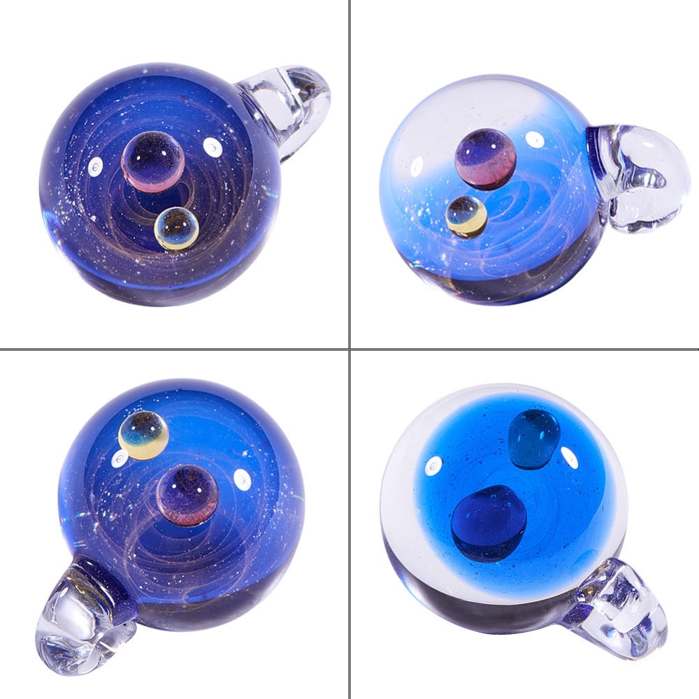1box Galaxy Universe Ball Necklace Makings with Handmade Lampwork Pendants Waxed Cowhide Leather Cord and Brass Chain
