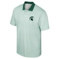 thumbnail image 2 of Men's Colosseum White Michigan State Spartans Print Stripe Polo, 2 of 3