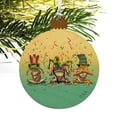 thumbnail image 4 of Party Frogs Mardi Gras See No Evil Hear Speak Wood Christmas Tree Holiday Ornament, 4 of 7