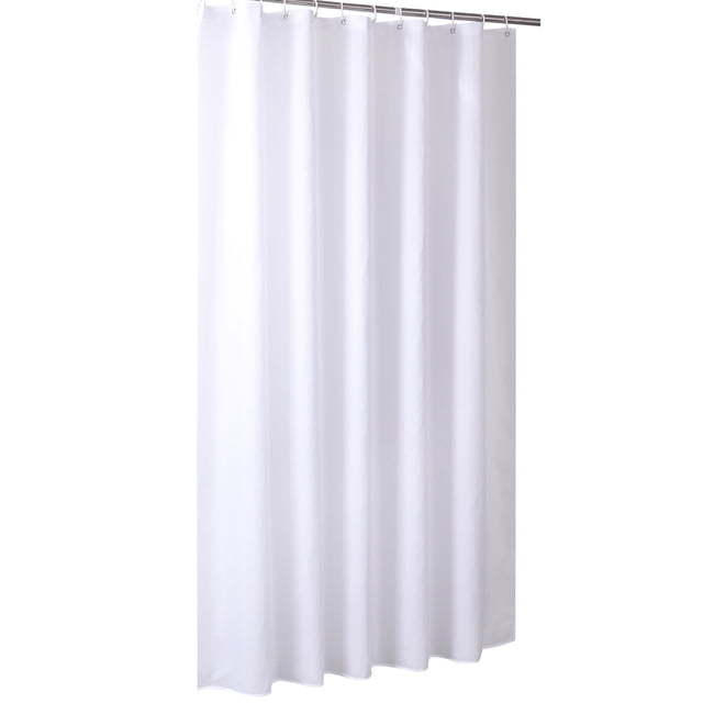 Cortina de ducha de baño impermeable a prueba de moho de poliéster con gancho blanco puro 240 * 180 cm