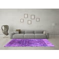 thumbnail image 3 of Ahgly Company Machine Washable Indoor Square Oriental Purple Industrial Area Rugs, 3' Square, 3 of 4