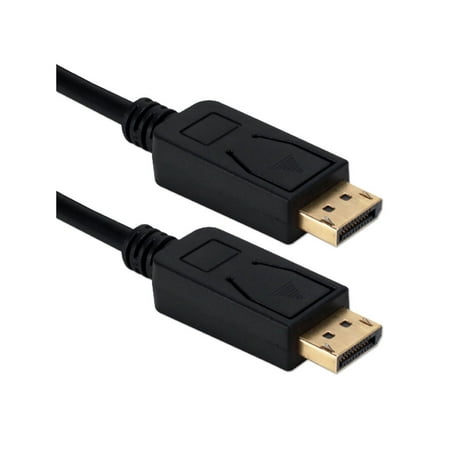 UPC: 0037229005042 | QVS 6ft DisplayPort 2.0 UltraHD 16K Black Cable with Latches