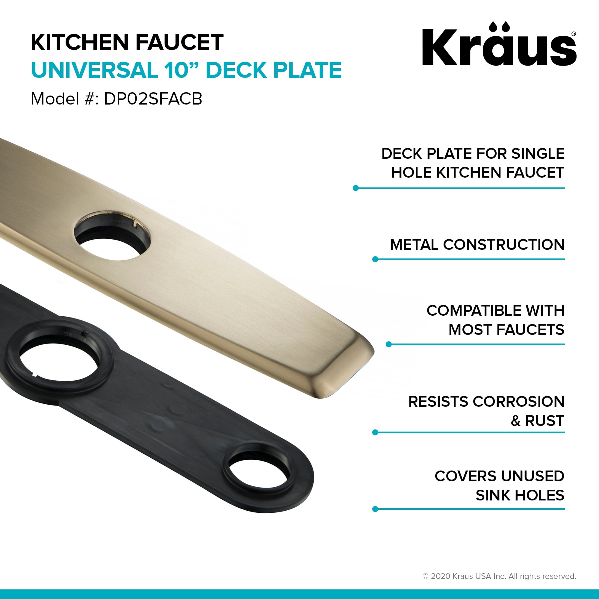Deck Plate for Kitchen Faucet in Spot Free Antique Champagne Bronze