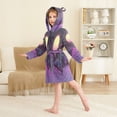 thumbnail image 4 of FORMRS Niños Bathrobe Unisex Hooded Robe Soft Plush Pajamas Sleepwear, Size 2-3T, Black Neon Road, 4 of 7