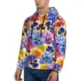 thumbnail image 3 of Lsque The Garden Tricolor Pansy Flower Pattern Casual Men's Hoodie,Hooded Sweatshirt with Kangaroo Pocket,Pullover Hoodie-Small, 3 of 7