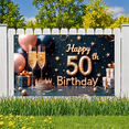 thumbnail image 7 of Sparkling Design Happy 50th Birthday Luxurious Theme Party Banner for Milestone Event Adult Celebration Indoor Decoration, 7 of 7