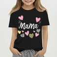thumbnail image 2 of Jinhomg Toddler Mothers Day Shirt Cute Letter and Heart Graphic Tees Lightweight Comfy Short Sleeve Crew Neck T-Shirrs Kid Boys Girls Holiday Tops Black 5-6Years, 2 of 5