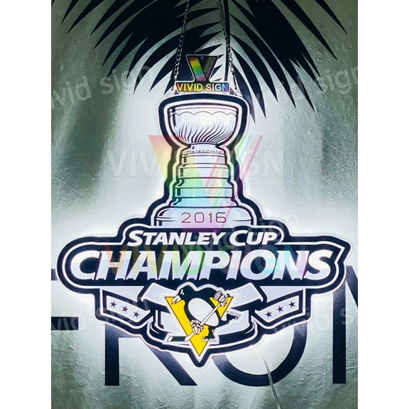 Queen Sense 17" For Pittsburghs Sports Team Penguins Hockey 2016 Champions 3D LED Sign Light Vivid Printing Tech Design Beer Bar Pub Decor Lamp 117PPH16SCCLED3D