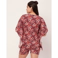 thumbnail image 4 of Moomaya Sleepwear, Printed Kaftan With Shorts Set, Rayon Nightwear 2 Pc Loungewear, 4 of 9