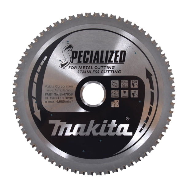Hoja de sierra Makita A-96110 60T de acero inoxidable con punta de carburo