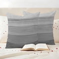 thumbnail image 3 of Grey Ombre Wooden Outdoor Waterproof Pillow Covers, Farmhouse Retro Gray Wood Gradient Decorative Square Throw Pillowcase Sofa Cushion Sham for Patio/Couch/Chair, 18"x18" 2 Pack, 3 of 8