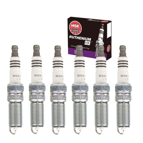 6 pc NGK Ruthenium HX Spark Plugs compatible with Ford Flex 3.5L V6 2010-2019