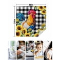 thumbnail image 4 of Farmhouse Rooster Cloth Napkins Set of 6 Reusable Dinner Napkins, Black Plaid Botanical Sunflower Floral Cocktail Napkin Washable Table Napkins for Wedding/Holiday Party/Baby Shower 20"x20", 4 of 7