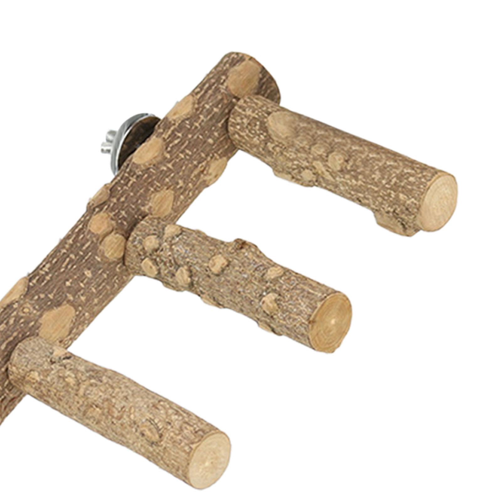 TOOYFUL Bird Parrot Ladder Perch Jump, Climb, Perch and Chew Toy Cage Toy Training Wooden Playing Gyms for Bird Hamster