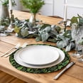 thumbnail image 2 of Spring Leaves Round 13 Inch Placemats Set of 6, Pastoral Garden Botanical Black HeatResistant Non Slip Place Mats for Dining Table, Wipeable Braided Kitchen Table Mats for Housewarming, 2 of 9