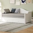 thumbnail image 4 of Twin Size Wood Daybed Extended Bed with Storage Drawers Wooden Sofa Bed for Living Room Guest Room, White, 4 of 9