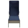 thumbnail image 2 of vidaXL Sun Lounger with Canopy Grey Poly Rattan, 2 of 5