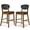 Walnut/Charcoal, variant on Best Choice Products Set of 2 Counter-Height Bar Stools, Armless W/Upholstered Seat Cushion & Backrest - Black / Black