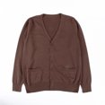 thumbnail image 2 of Miluxas Women's Long Sleeve Cardigan Button Down Crew Neck Classic Sweater Knit Cardigan Coffee 4(S), 2 of 3
