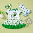 thumbnail image 6 of XAOFW Girl's Outfits Sets St. Patrick'S Day Short Sleeve Crewneck Mesh Dress With Hat And Socks 3Pcs Set Streetwear Comfort Fit Outfit Daily Lounging Soft Cute Clothing Sets, 6 of 8