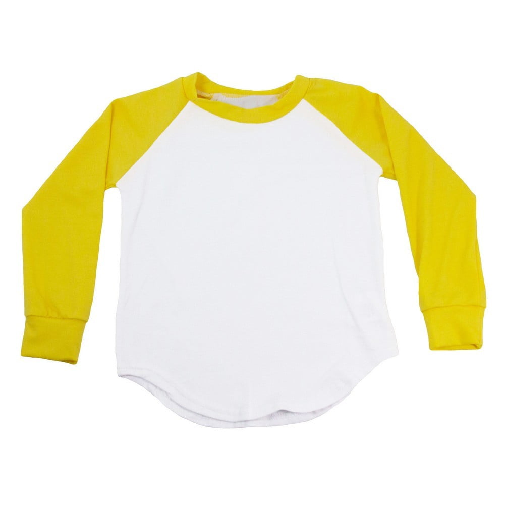 yellow and white baseball shirt