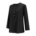 thumbnail image 4 of Outfmvch Gauze Tops for Women Casual Summer,Wrap Tops for Women,Black Linen Shirt Women,Button Up Shirt Women Short Sleeve,Linen Blouses for Women,Gauze Button Down Shirts for Women Black L, 4 of 9
