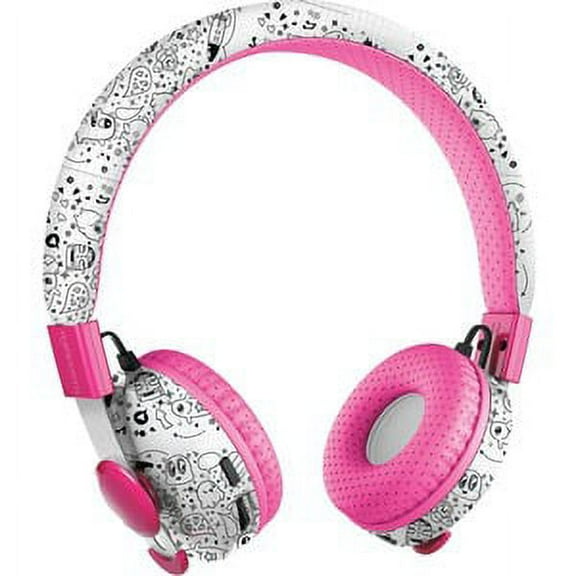 LilGadgets Untangled Pro Wireless Girls Headphones for School, On-Ear Bluetooth Headphones with Built-in Microphone, No More Tangled Wires,Pink Wireless Headphones, Pink