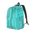 thumbnail image 5 of Defioc Turquoise Wooden2 for Canvas Backpack,Travel Rucksack Unisex Knapsack Laptop Backpack for Work & College -Small, 5 of 7