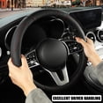 thumbnail image 5 of 15 Inch Leather Steering Wheel Cover, Breathable, Anti Slip Odor Free, Black, 5 of 12