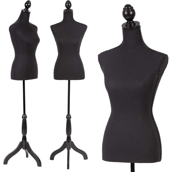 BestMassage Adjustable Female Dress Form Mannequin 60-67" ABS & Velvet, Black Tripod Stand
