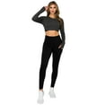 thumbnail image 4 of Women’s Seamless Athleisure Long Sleeve Top, Black, S, 4 of 4