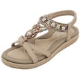 thumbnail image 2 of 【W676-1】 Zapatos mujer retro Sandalias planas cómodas e informales junto al mar (Albaricoque 41), 2 of 9