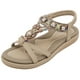 thumbnail image 1 of Zapatos Verano Sandalias Planas Cómodas Flores Diamantes Imitación Bohemias para Mujer, 1 of 9
