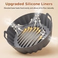 thumbnail image 3 of M Buder 2 Pack Silicone Air Fryer Liners with Side Holes, Round Reusable Basket Bowl Replacement for Parchment Paper, Fits 4-7 QT, Baking Tray Oven Accessories, Gray&Red (Top 7.9in, Bottom 6.7in), 3 of 8