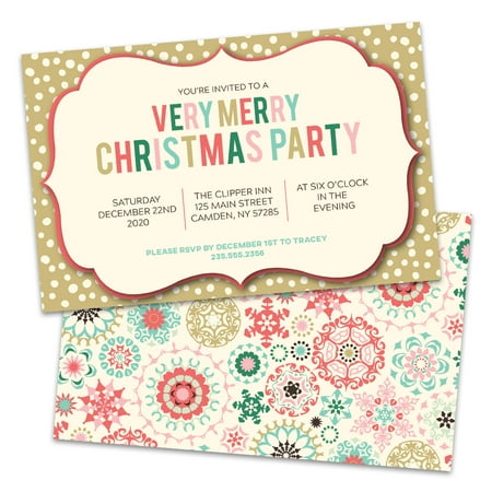 Personalized Multicolored Very Merry Christmas Party