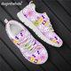 thumbnail image 1 of Zapatos Doginthehole con estampado de dientes dentales rosas para mujer, planos, para primavera y otoño, informales, con cordones y logotipo personalizado, 1 of 6