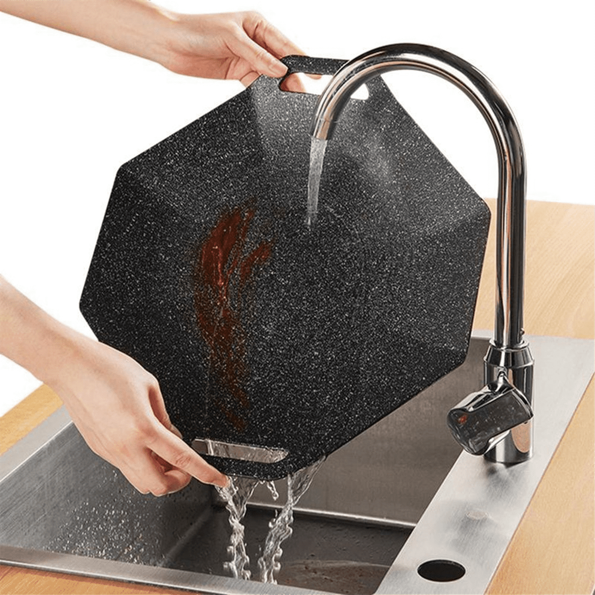 TOP! Portable Korean BBQ Pan Plate,Medical Stone Octagonal Non-Stick Baking Tray Multifunctional Barbecue