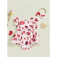 thumbnail image 2 of Nygoyerh Newborn Girls Outfit Fly Sleeve Ladybug Heart Romper with Hairband Valentine’s Day Infant Clothing 0M 3M 6M 9M 12M 18M, 2 of 8
