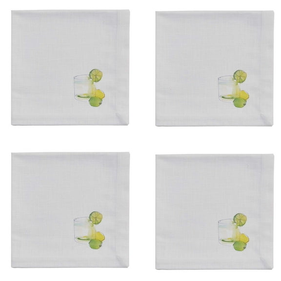 Split P White Gin Tropical Drink Napkin Set of 4