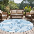 thumbnail image 4 of Blue Ombre Hot Air Balloon Round Area Rug 5Ft Washable Circle Rugs for Living Room Bedroom, Modern Balloon Float Clouds Non-Slip Carpet Floor Mats Indoor Outdoor Carpet Runner Aesthetic Home Decor, 4 of 8