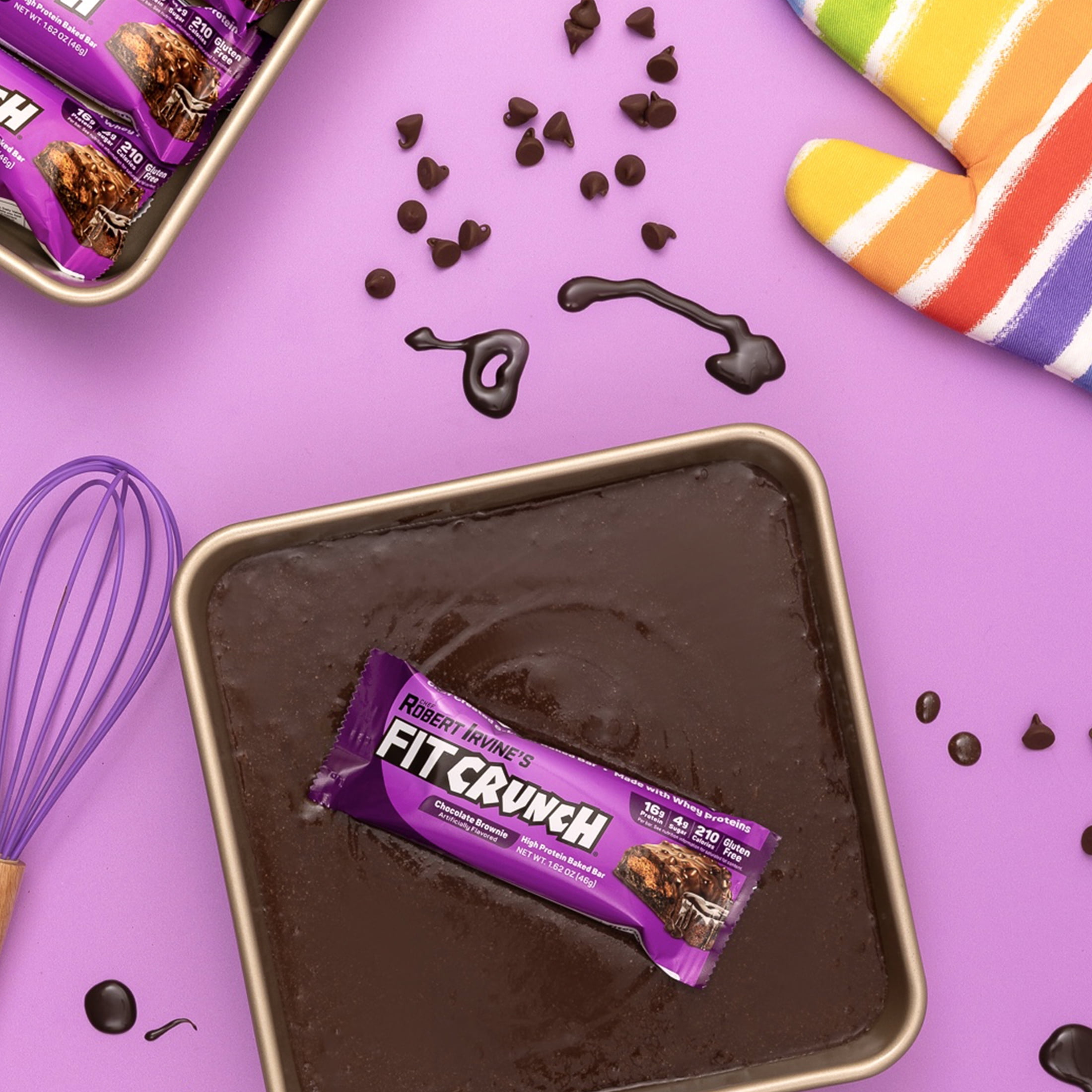 (3 pack) FITCRUNCH Chocolate Brownie Protein Bar, 16Gg, 5ct