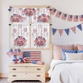 thumbnail image 5 of Independence Day Kitchen Curtains Valances 3 Piece Set, Watercolor U.S. Flag Graffiti Fireworks Flowers Rod Pocket Tier Curtain and Valance Drapes for Small Window 24 Inch Length for Bedroom Cafe, 5 of 9