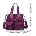 thumbnail image 3 of FSAGAE Multi-Pocket Travel Bag Nylon Tote Lightweight Handbag Purple Waterproof Large-Capacity Durable, 3 of 5