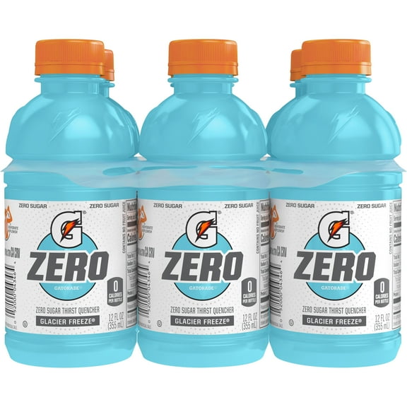 Gatorade Zero Sugar Thirst Quencher Glacier Freeze Sports Drink, 12 fl oz, 6 Count