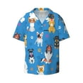 thumbnail image 5 of Picia Cute Dogs Men's Linen Shirts Short Sleeve Cuban Beach Shirts Casual Shirts Button Down Shirt for Men Beach Summer Wedding Shirt-4X-Large, 5 of 7