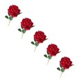 thumbnail image 2 of 5Pcs Realistic Wool Fabric Roses Artificial Flowers, Fluffy Stems for Home Decor Wedding Centerpieces Floor Arrangements, Gift Wrapping Bouquet, Valentine‘S Day Decor in Red, 2 of 9