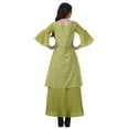 thumbnail image 2 of Moomaya Printed High Low Crop Top Kurti Palazzo Set Ethnic Indian Clothing Set For Womens, 2 of 8