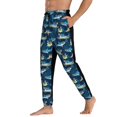 thumbnail image 3 of Kdxio Cartoon Surfer Sharks Pattern Joggers,Sweatpants for Men with Pockets-Large, 3 of 5